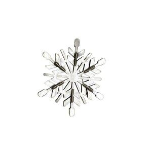 Artist Signed Pewter Snowflake Brooch Pin Silver Tone Vintage